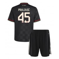 Stroje piłkarskie Bayern Munich Aleksandar Pavlovic #45 Koszulka Trzeciej dla dzieci 2025-26 Krótki Rękaw (+ szorty)